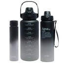 Conjunto com 3 Garrafas Squeeze Preto Degradê de Policarbonato