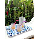 Kit com 2 Canudos de Silicone Azul com Limpador KaBaby